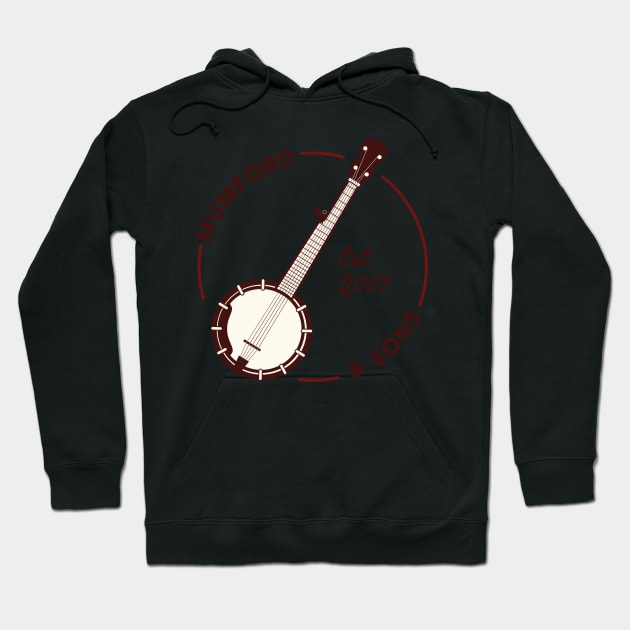 Mumford and Sons Banjo (Faded/Red) Hoodie by NoahStDesigns